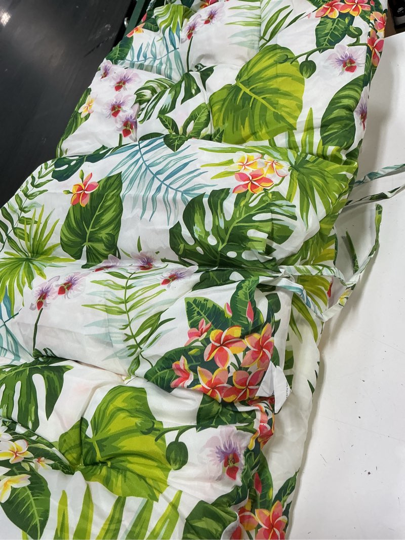 Condition photo showing Good Condition for enipate tropical print adirondack chair cushions set of 2, weather resistant patio chair seat cushion, tufted thicken outdoor high back rocking chair pads floral 03--2 pack