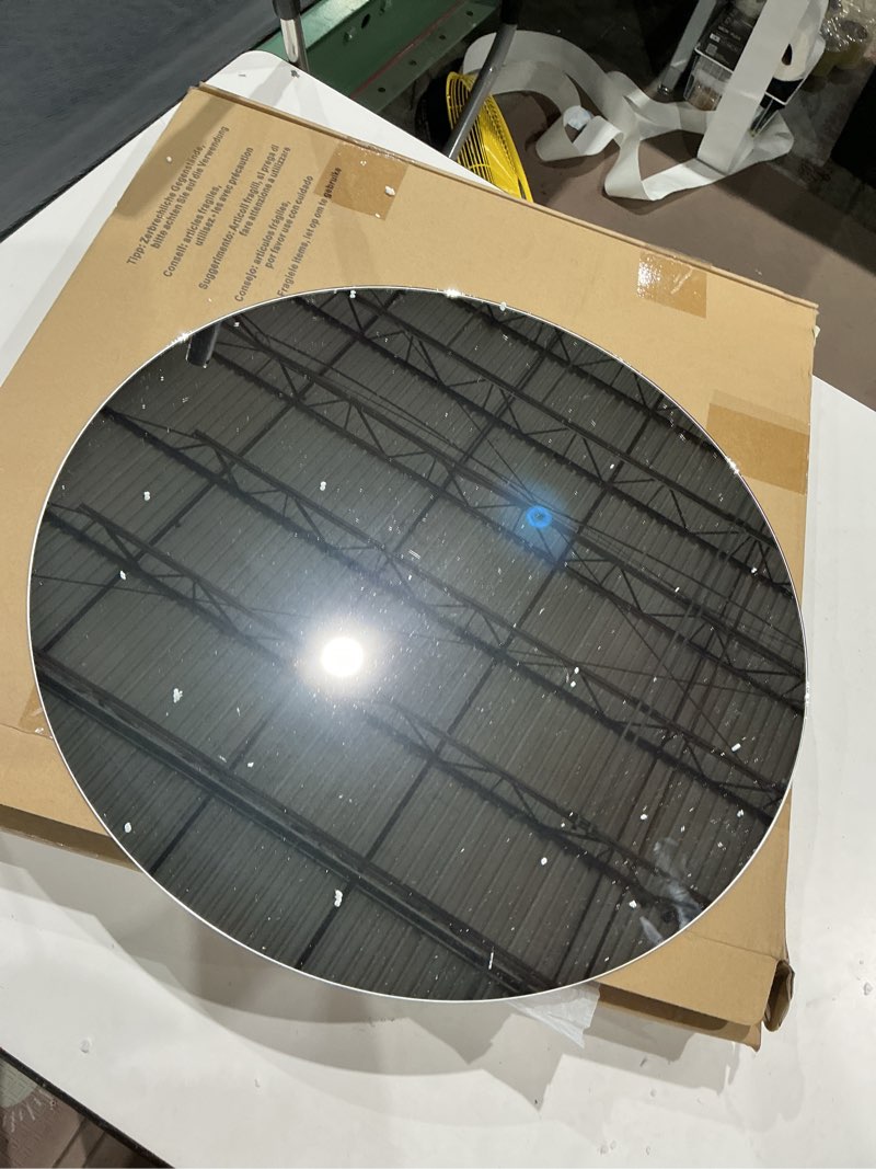 Condition photo showing Good Condition for round glass mirror, suitable for bedrooms, living rooms, dressing tables, entryways, above sinks,gyms, etc, 20-inch glass mirror block (1 piece),high-definition wall mirror, adhesive mirror.