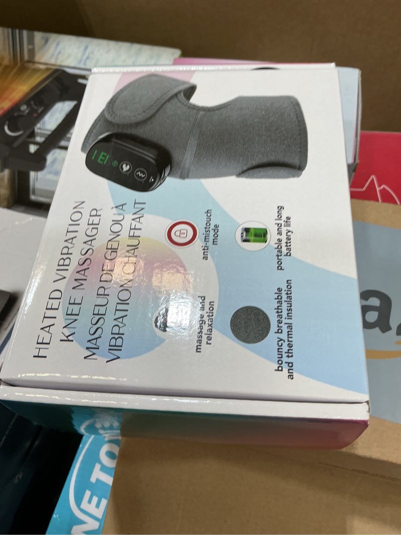 Condition photo showing New/Like New for yuhuo foot massager with heat, knee shoulder elbow 3 in 1 feet massager, heated knee massager, shoulder massager with heat vibration, 210 mins battery, cordless portable, touchscreen control (black)