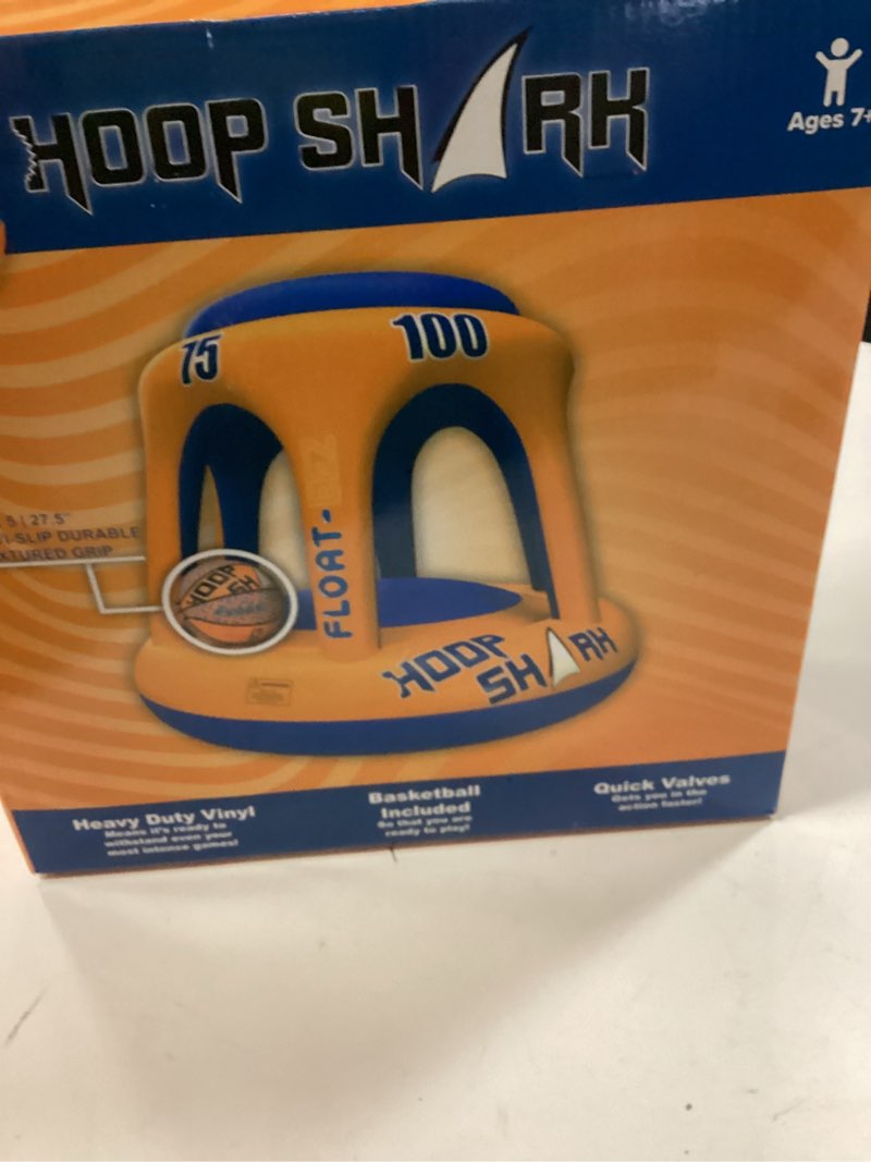 Condition photo showing New/Like New for Swimming Pool Basketball Hoop Set by Hoop Shark - Orange/Blue - Inflatable Hoop with Ball - Perfect for Competitive Water Play and Trick Shots - Ultimate Summer Toy Blue,orange