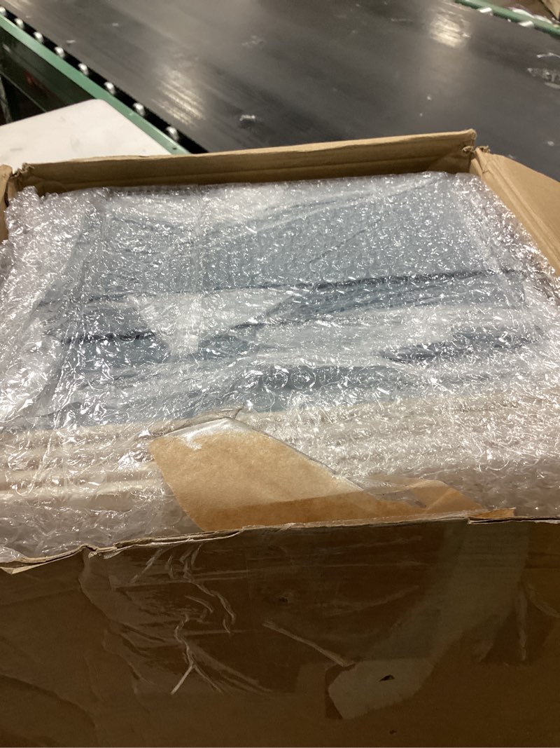 Condition photo showing Good Condition for Menkxi 4 Pcs Storage Bins with Lids Plastic Stackable Containers for Organizing Shelves Christmas Ornament Box Baskets(Blue,Large) Blue Large