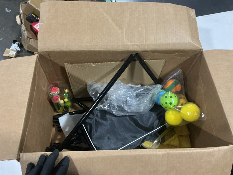 Condition photo showing As Is for indoor paddle game with net, portable pickleball set with net for family or solo fun, all in one outdoor sports - badminton, pingpong, tennis for lawn, backyard, camping, beach