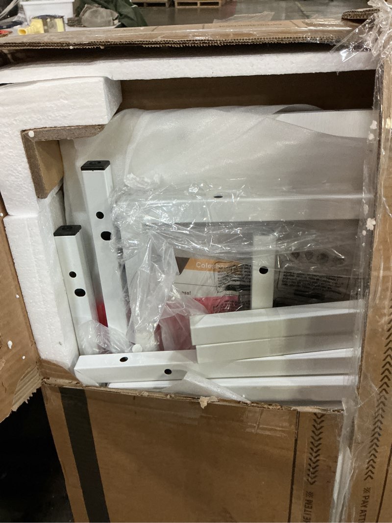 Condition photo showing Good Condition for Coleshome L Shaped Computer Desk with 6 Drawers & Power Outlet, 55 Inch Corner Desk with Reversible Storage Shelf & File Drawer, Home Office Desk, White 55 Inch White