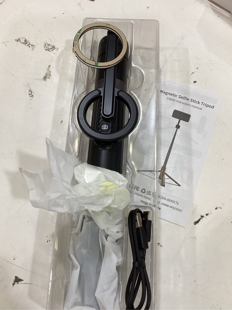 Condition photo showing Good Condition for toneof 68\" magnetic selfie stick tripod with aluminum strong magnetic holder for magsafe, 360° rotatable travel phone tripod stand with metal ring & rechargeable remote for iphone/android?black? black 68“ set of 1