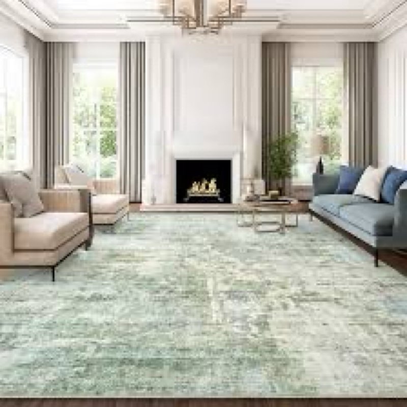 Soalmost Abstract Rug 8x10 Large Living Room Rugs Neutral Modern Washable Area Rugs for Bedroom Dini