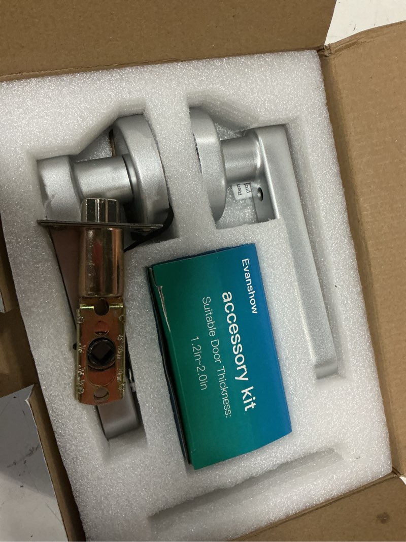 Condition photo showing Good Condition for smart door lock with knob, keyless entry door locks with handle, fingerprint door knob for bedroom/front door/apartment,generate passcode remotely silver silver 02