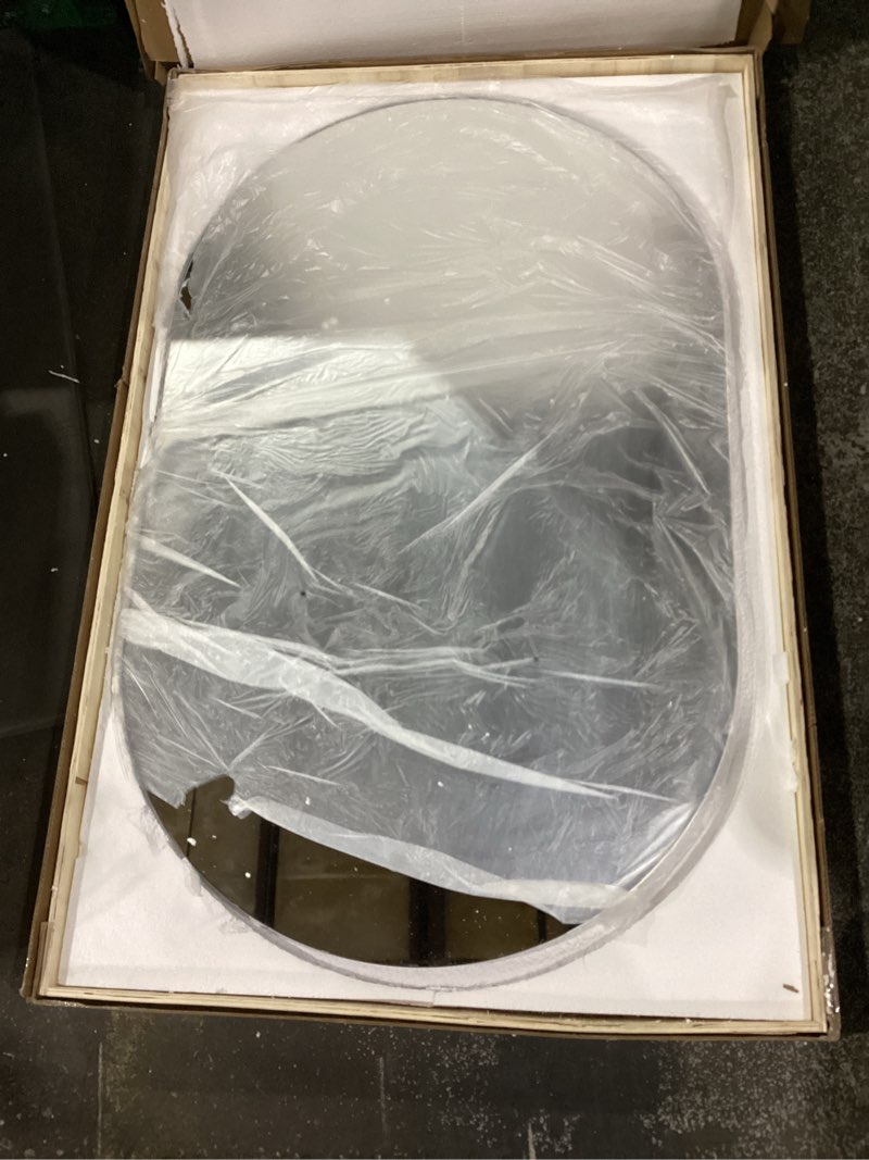 Condition photo showing New/Like New for Niccy Oval LED Bathroom Vanity Mirror, 48x30inch Frameless Backlit Mirror with Light, Smart Anti-Fog Waterproof Mirror with Memory Function Dimmable Lighted Mirror Back Lit 48"L x 30"W