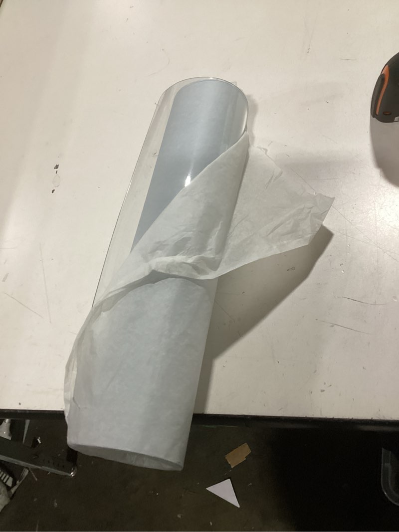 Condition photo showing As Is for Clear Table Cover Protector, 14 x 24 Inch Clear Desk Mat, 1.5mm Thick Plastic Table Cover, Transparent Desk Cover, Desk Protector Mat for Desktop, Writing Desk Clear 1.5mm 14" x 24"