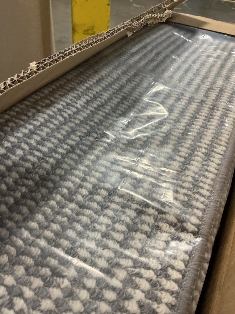 Condition photo showing Good Condition for Bullnose Stair Treads for Wooden Steps: 14 Pcs Washable Non Slip Stair Ruuner Peel and Stick Adhesive Indoor Step Covers Staircase Protector 29.5"x9.5"x1.5" Grey and White 29.5"x9.5"x1.5" Grey and White 14