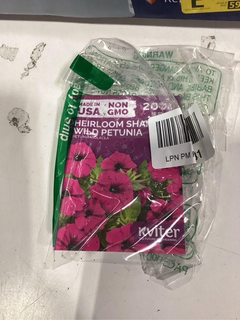 Condition photo showing New/Like New for similar product sow right seeds - petunia wild violet flower seed for planting - beautiful flowers to plant in your home garden - non-gmo heirloom seeds - perfect for outdoor hanging baskets - great gardening gift