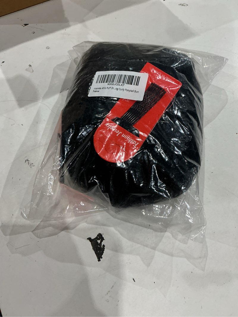 Condition photo showing Good Condition for afro puff drawstring ponytail extension for black women, premium black 1b# 80gram short synthetic afro puff ponytail for natural hair, clip on kinky drawstring curly ponytail bun