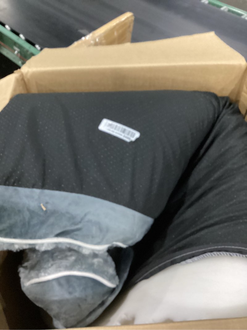 Condition photo showing Good Condition for spotted play orthopedic dog bed with sides - dog sofa beds for medium dogs, supportive foam pet couch bed with washable removable cover, waterproof lining and non-slip bottom, grey - m 28.0"l x 23.0"w x 6.5"th grey