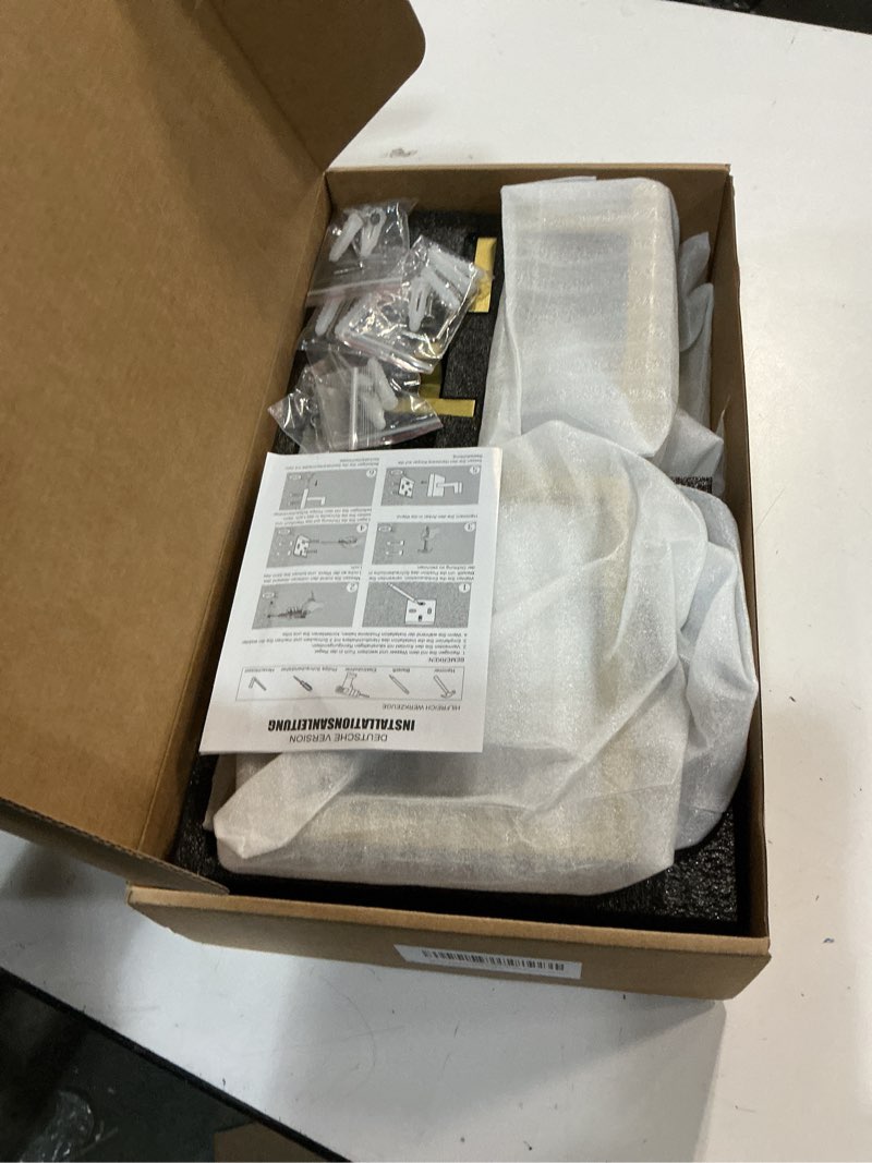Condition photo showing item condition for TURS Brushed Gold 5 Pieces Bathroom Hardware Set, SUS304 Stainless Steel 23.6 Inch Bath Towel Bar Set, Square Bathroom Accessories Kit Wall Mounted Brushed Gold 5-Pieces Set