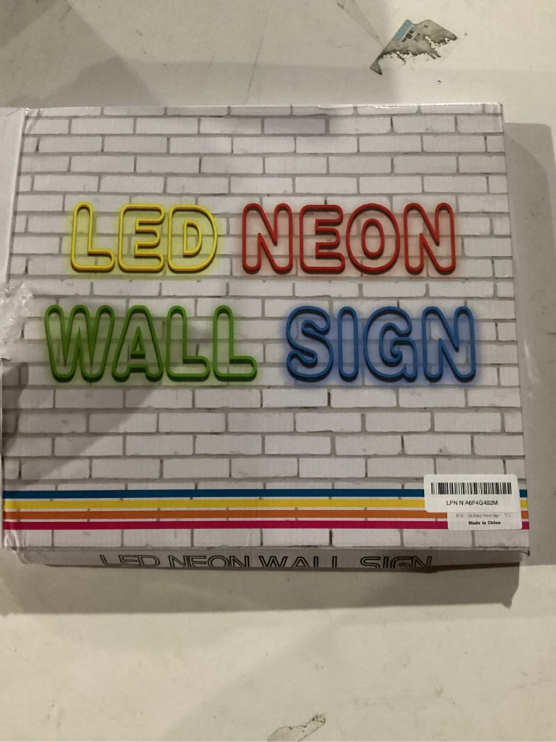 Condition photo showing New/Like New for Oh Baby Neon Sign, Baby Shower LED Neon Light for Party Wall Decor Light Up Sign for Gender Reveal Birthday Party Decorations Warm White Dimmable USB Powered(14.2"*12.9")