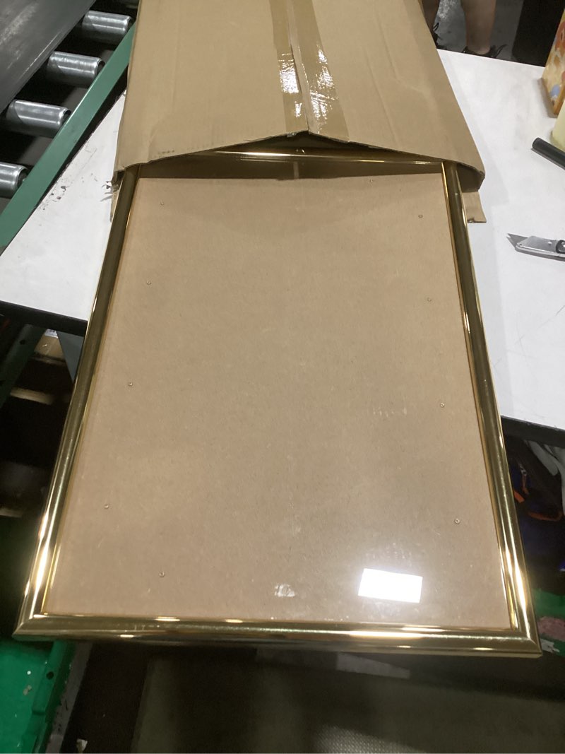 Condition photo showing Good Condition for modern gold 22x28 frame - single frame, 22 x 28 poster frame for artwork, puzzles, photos and movie posters picture frames, perfect christmas frame gold 22" x 28"