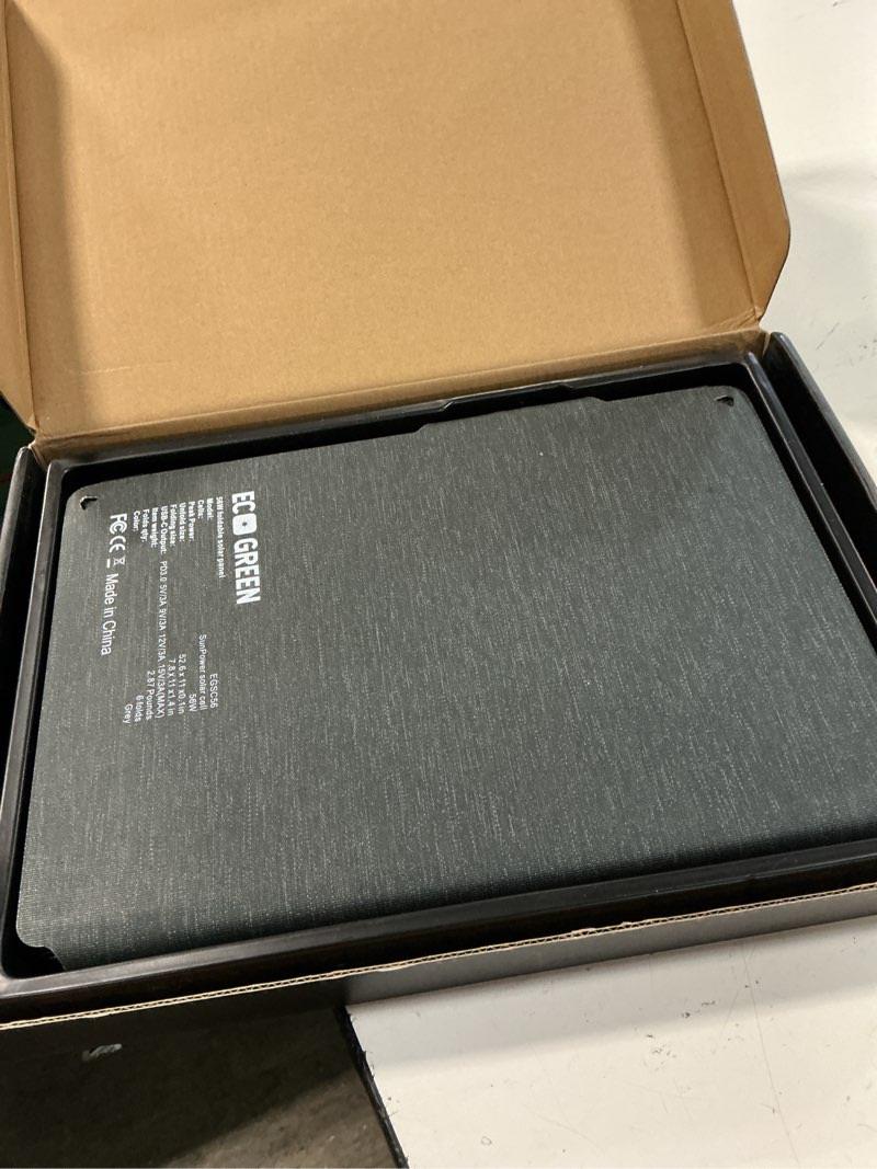 Condition photo showing Good Condition for 56w foldable solar panel charger, portable solar panel with usb-c output, high efficiency >23% etfe sunpower cells, ip65 waterproof solar charger for camping hiking power station