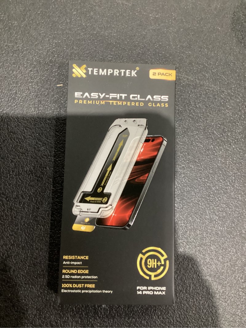 Condition photo showing New/Like New for TEMPRTEK+ 2 Pack for iPhone 14 Pro Max Screen Protector 9H Military Grade Scratch Fingerprint Resistance Anti-Glare Shatterproof Tempered Glass Easy Installation Bubble Free Clear Screen Protector iPhone 14 Pro Max