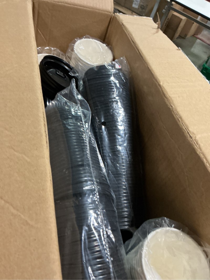 Condition photo showing New/Like New for Vplus 500 Pack 8 OZ Paper Coffee Cups, Disposable 8 OZ Coffee Cups With Lids, Cold/Hot Drinking, For