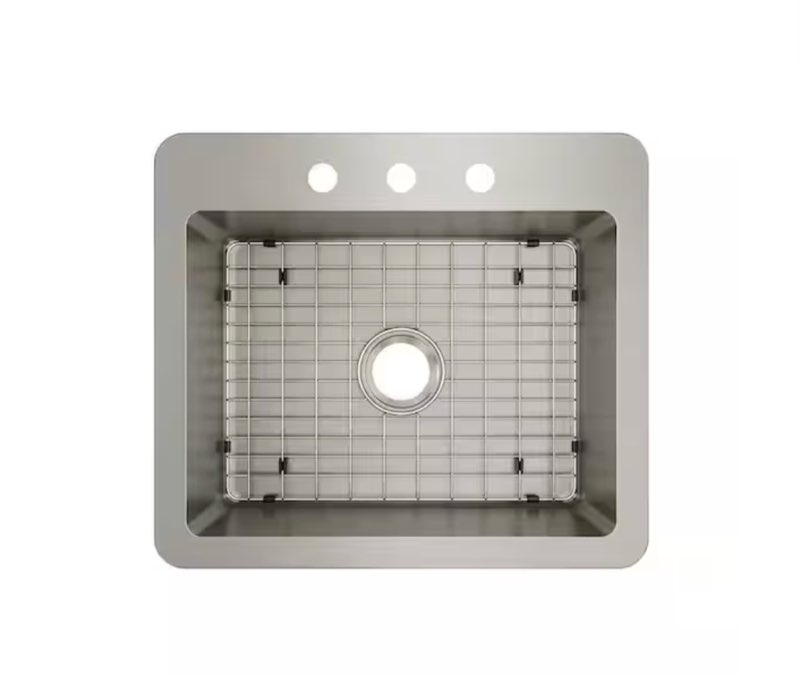 Avenue 25 in. Drop-In/Undermount Single Bowl 18-Gauge Stainless Steel Kitchen Sink with Accessories