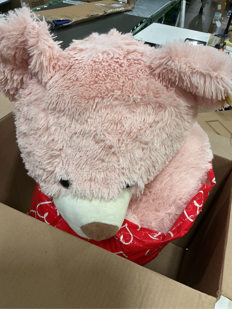 Condition photo showing As Is for HollyHOME Giant Teddy Bear 4Ft Big Teddy Bear Stuffed Animal Birthday Valentines Day Plush for Kids and Girlfriend 48 inch Pink
