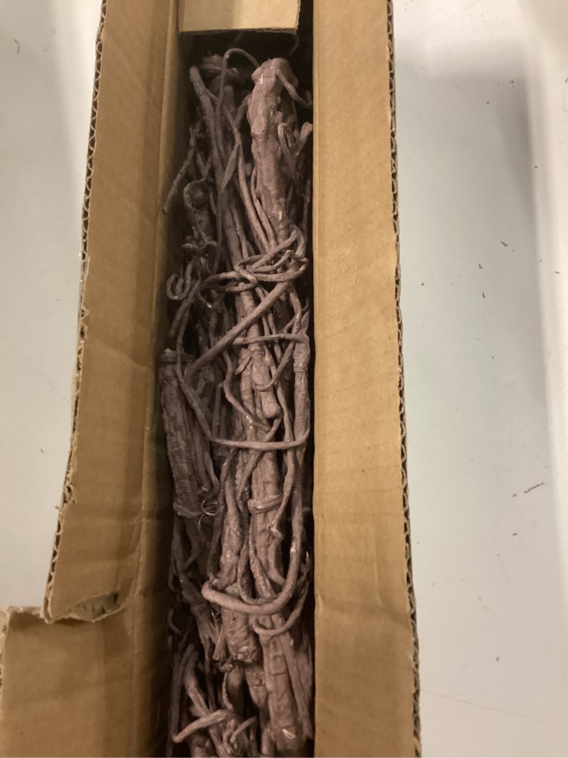 Condition photo showing Good Condition for 300cm/118inch bendable brown small artificial tree branches fake tree trunk garland rattan wreath cherry blossom grape vines floral for wall hanging front door reptile habitat decoration small brown