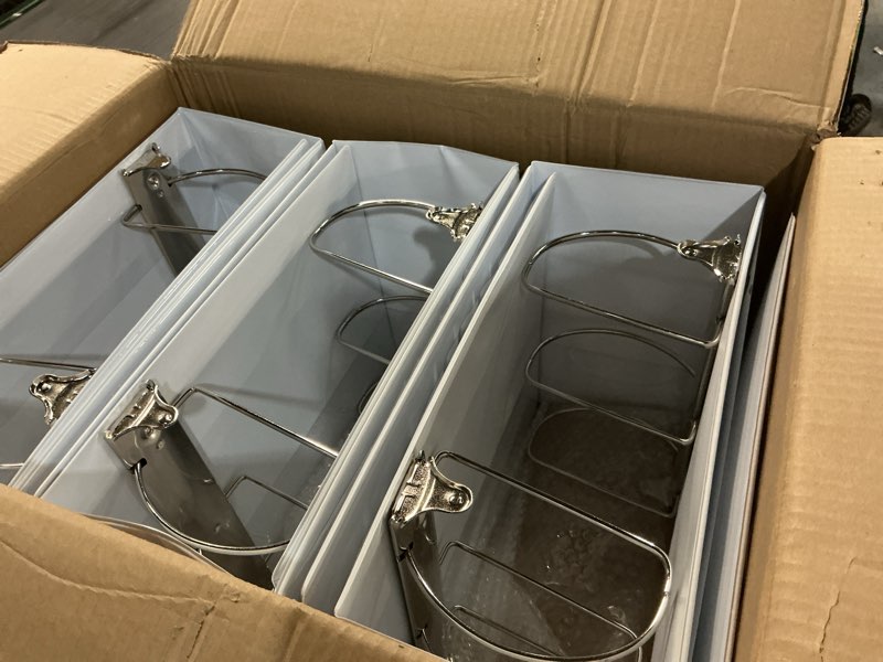 Condition photo showing Good Condition for sinload 6 pcs 3 ring binder, 6 inch large capacity 3 slant d ring binders with pockets, 8.5" x 11" presentation folder view binder with customizable clear cover for documents files projects (white) white 6 inch