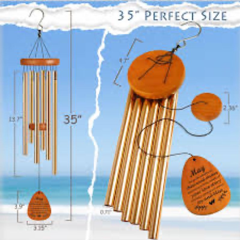 32th 35" Wind Chimes Anniversary Wedding Gifts for Couple, Unique Parents Wedding Anniversary Decora