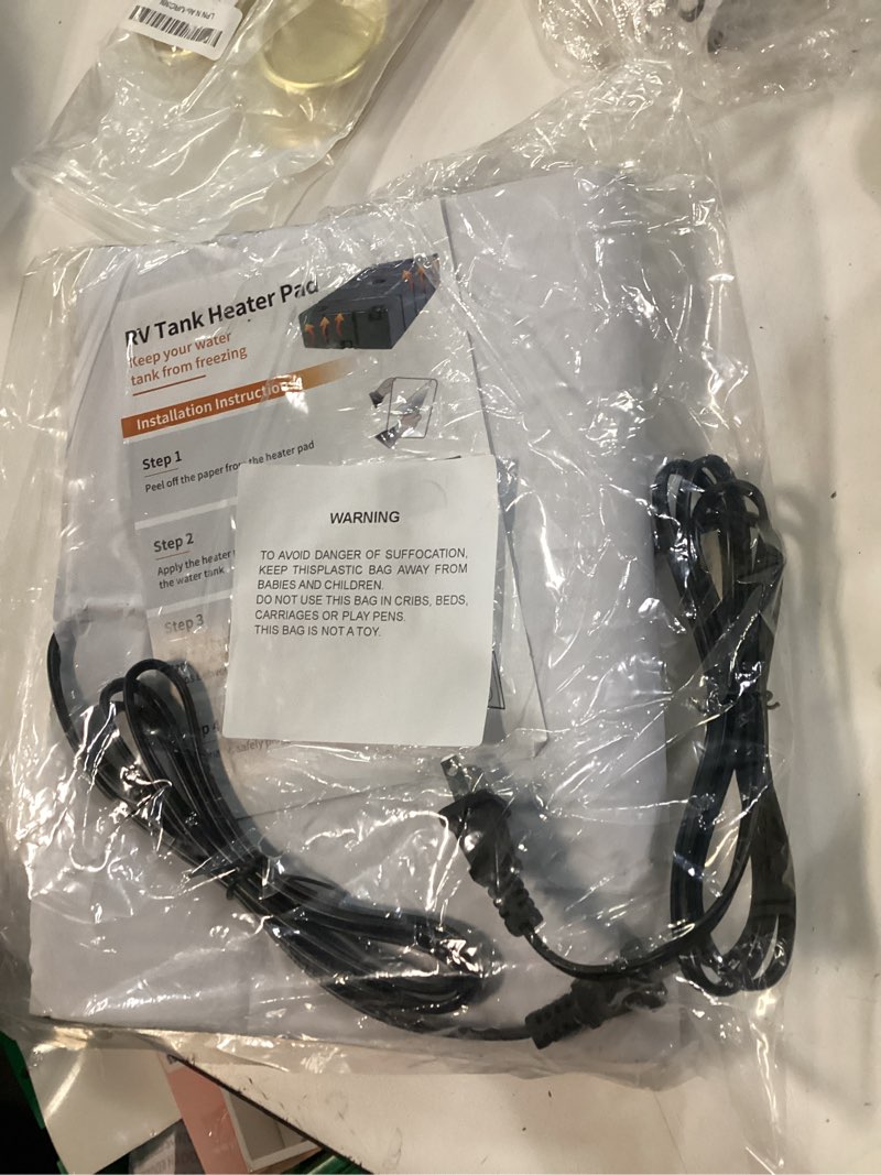 Condition photo showing New/Like New for RV Tank Heated Pad, Holding Tank Anti-Freeze with Thermostat, 120V 12" × 18" Heating Pad for Fresh Water/Grey Water/Black Tank, Boat or RV Winter Travel -2PCS Silver 12" × 18"
