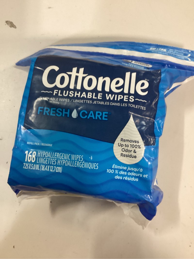 Condition photo showing New/Like New for Cottonelle Fresh Care Flushable Wet Wipes, Adult Wet Wipes, 1 Refill Pack, 168 Wipes Per Pack, Packaging May Vary