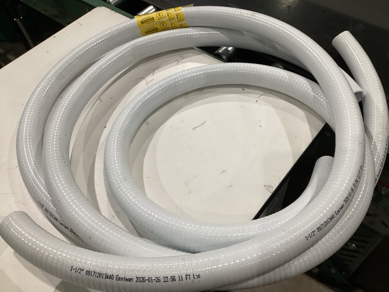 Condition photo showing As Is for ez-flo 1-1/2-in id pvc white flexible spa hose (by-the-foot)