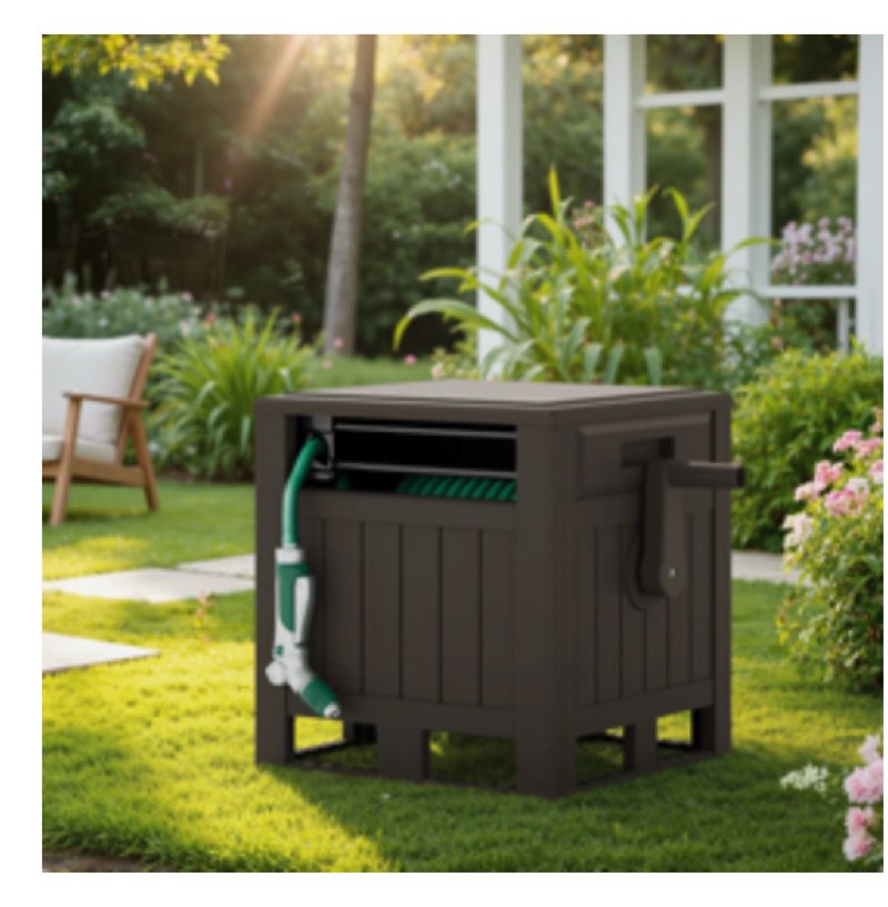 Outdoor Garden 160ft. Resin Hideaway Hose Reel With Slide Trak for 5/8" Hose