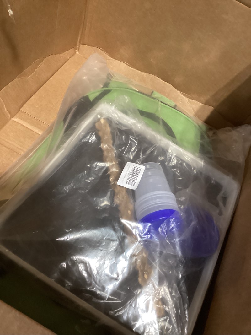 Condition photo showing Good Condition for Bird Backpack Carrier,Bird Travel cage Backpack with Tray and Standing Perch,Feeding Tank,Waterproof pad,Used for Parakeets,hornbirds,Lovebirds,Small and Medium-Sized Bird Green