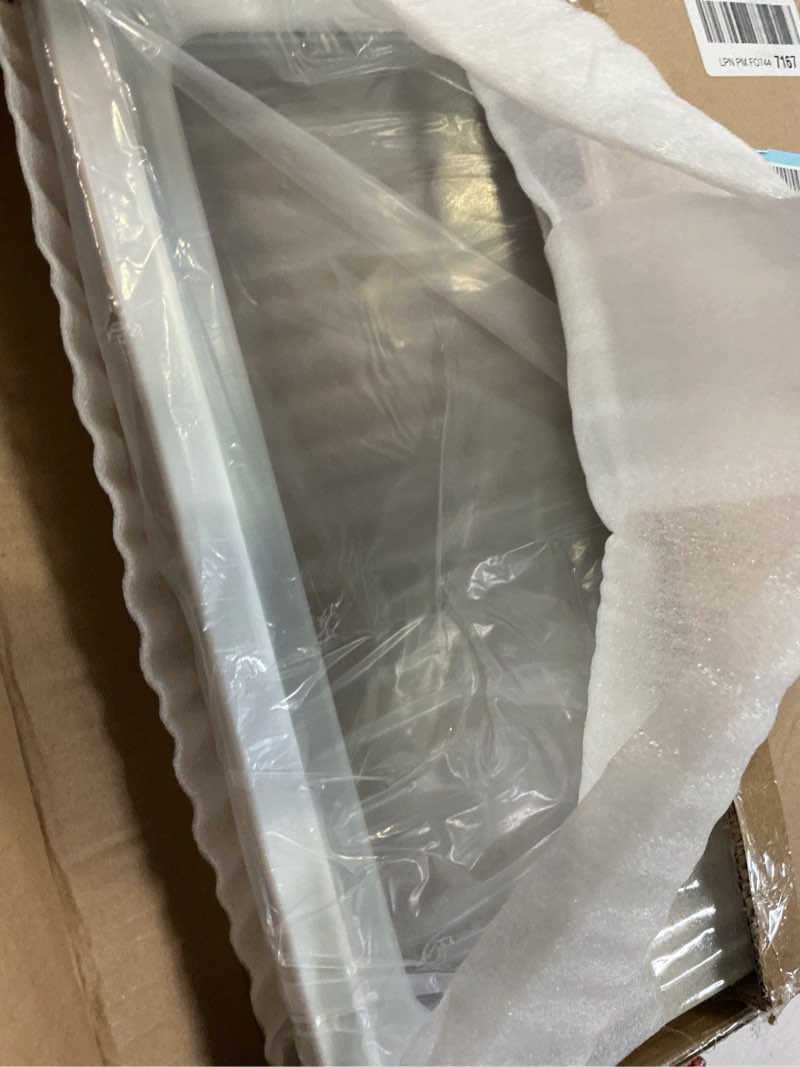 Condition photo showing Good Condition for w11368751, w11697465 refrigerator crisper drawer cover assembly (frame+glass) compatible with for whirlpool, maytag, ikea, replaces w10905531, w10904001 shelf frame and w11449890 glass shelf shelf frame+glass