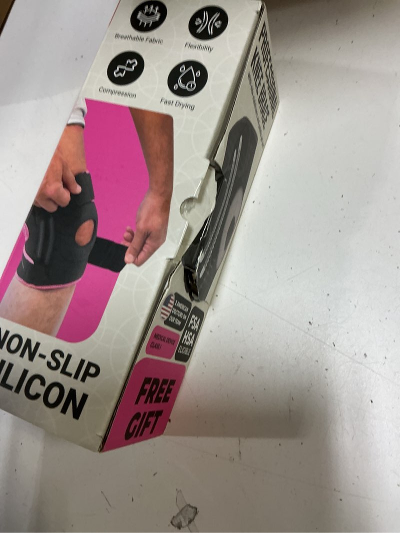 Condition photo showing Good Condition for dr. brace elite knee brace with side stabilizers & patella gel pads for maximum knee pain support and fast recovery for men and women-please check how to size video (large, orion) large orion's