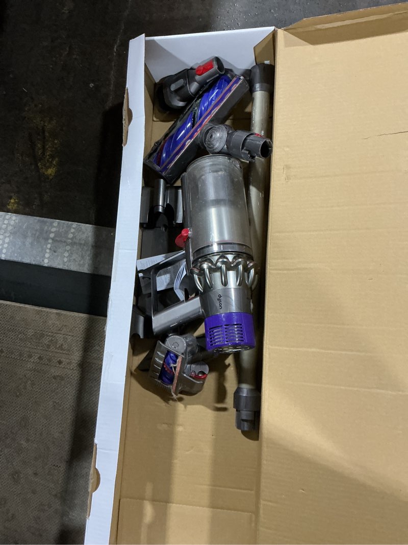 Condition photo showing As Is for Dyson V11 Cordless Stick Vacuum, Large, Nickel/Blue