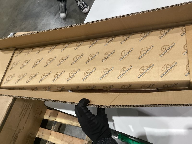 Condition photo showing New/Like New for 3-tier industrial pipe floating shelf – rustic 36 inch wood wall-mounted storage shelf for kitchen office,bathroom & home decor -black black 36inch