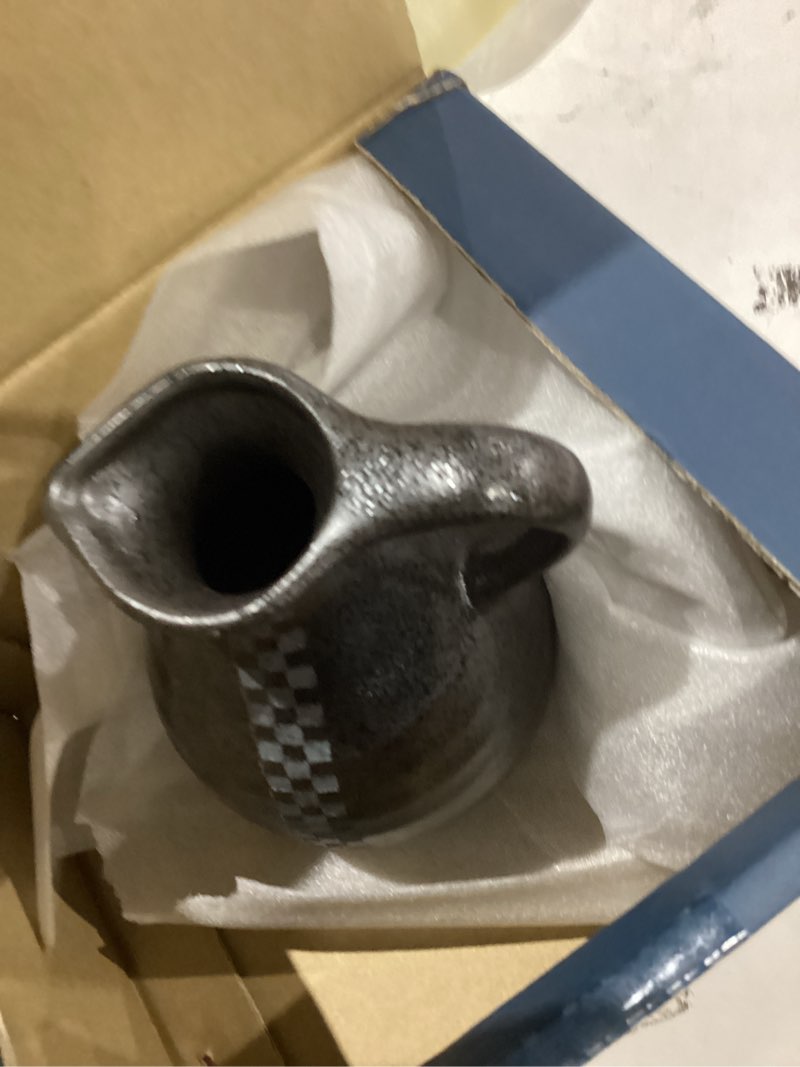 Condition photo showing As Is for incomplete ))))))japanbargain 4680, porcelain sake set authentic japanese saki set sake decanter and saki cups set, made in japan (black jar)