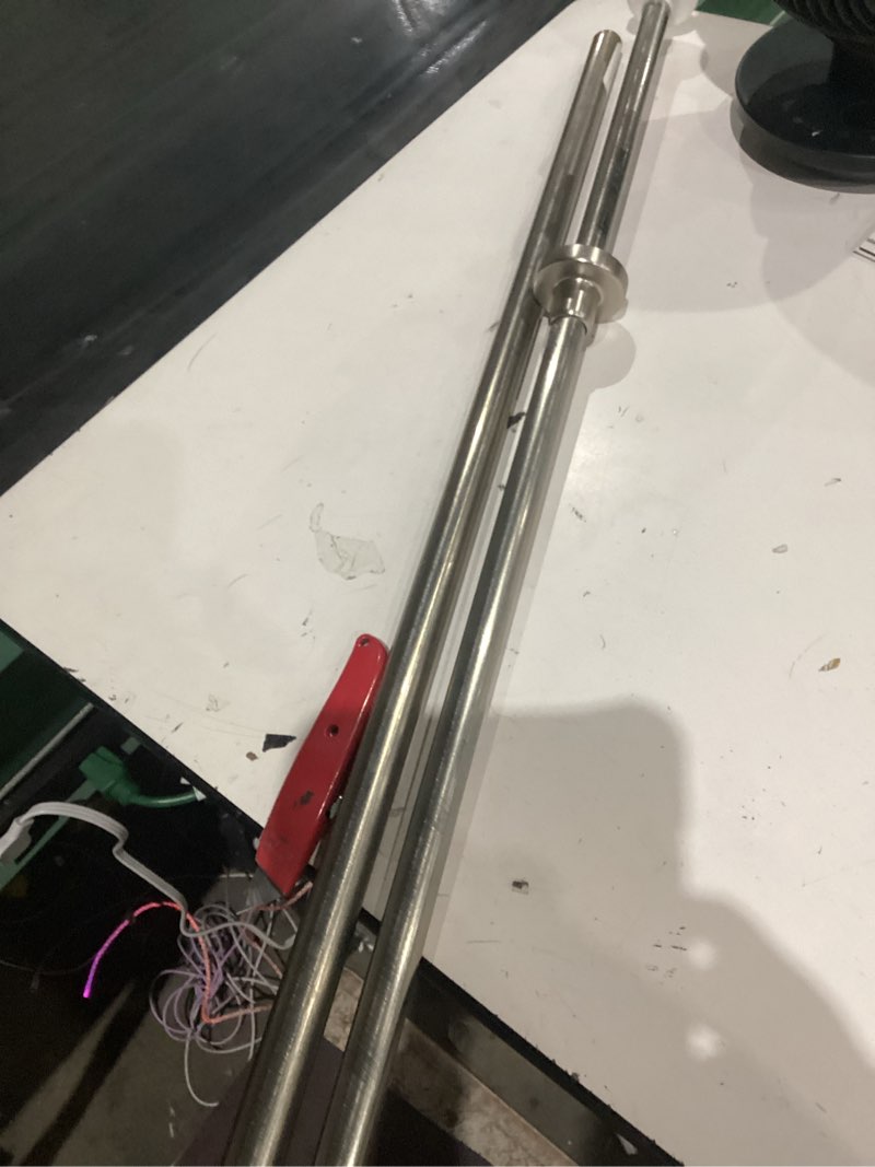 Condition photo showing As Is for origin 21 42-in to 72-in brushed nickel tension single straight adjustable shower curtain rod
