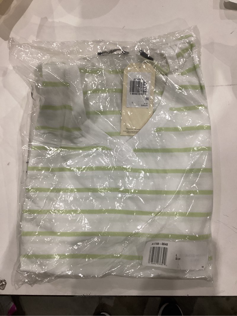 Condition photo showing As Is for Dockers Womens Slim Fit Short Sleeve Favorite V-Neck Tee Shirt One Size Nevin Seedling