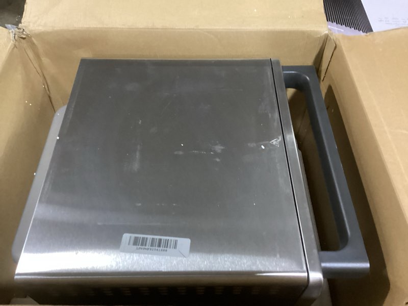 Condition photo showing As Is for Ninja Air Fryer & Toaster Oven | Prestige Smart XL Countertop Oven | Bakes up to 20 Cookies, Fits up to a 12lb Turkey | Pizza, Toast, Bake, Air Fry & Reheat | 1800 Watts | Stainless Steel | DT501? Stainless 10-in-1