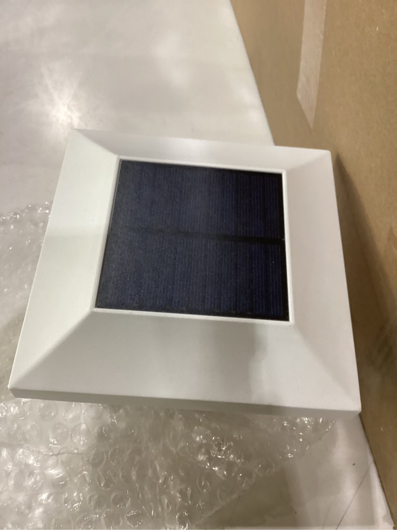 Condition photo showing New/Like New for t-sun solar post lights, 12 pack waterproof outdoor solar post cap lights for 4x4 wooden posts, 6000k cool white led lighting, deck, patio garden decor or fence 12 pack black