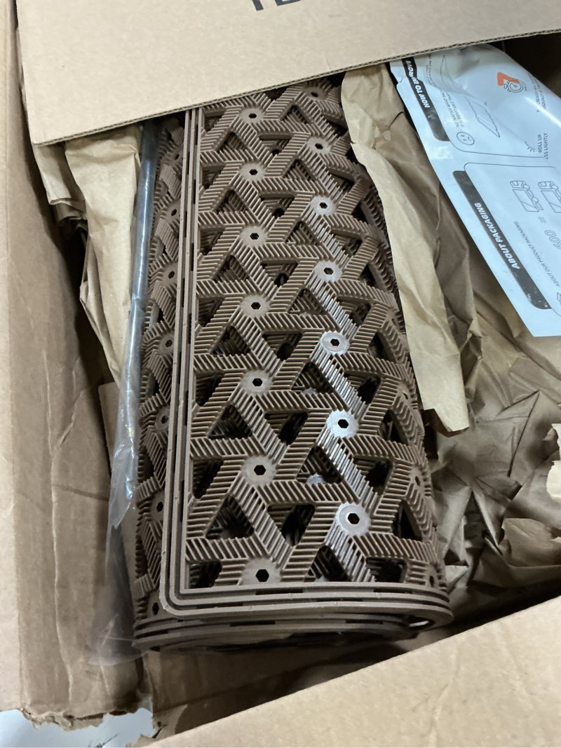 Condition photo showing Good Condition for color&geometry door mat outside entrance with drainage, rubber heavy duty dirt trapper waterproof outdoor welcome mat, outdoor mats all weather for front back door patio entryway entry, 19"x30" brown brown 1'7" x 2'6" (rectangular)