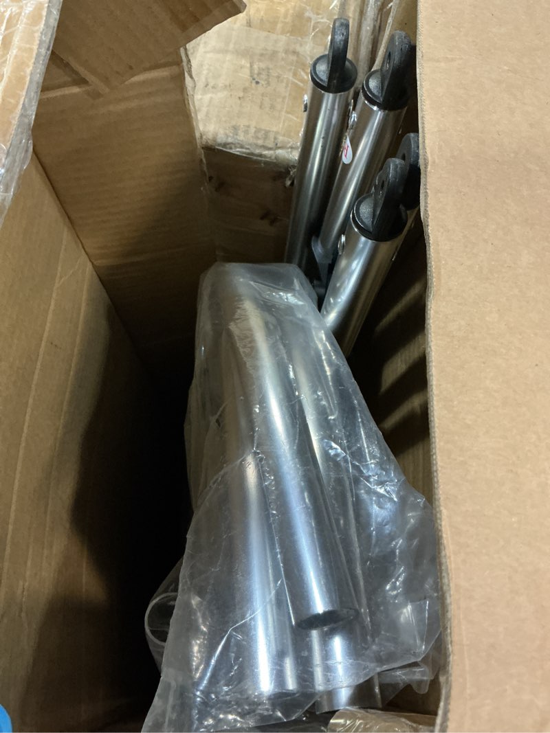 Condition photo showing New/Like New for kakit 3 4 bow bimini tops for boats with 3 mesh sidewalls rear support poles boat canopy includes straps storage boot, dark gray dark gray 3 bow 6'l x 46" h x 79"-84" w