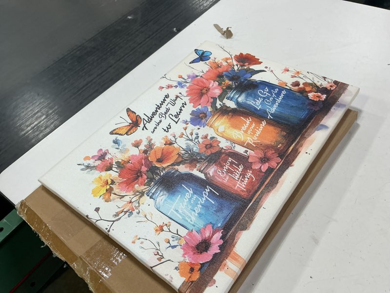 Condition photo showing Good Condition for Vintage Daisy Flower Affirmation Motivational Inspirational Wall Decor Framed Floral Butterfly Positive Quotes Wall Art Canvas Encouraging Prints Poster Motivation Painting for Classroom (12"x16") 16"L x 12"W