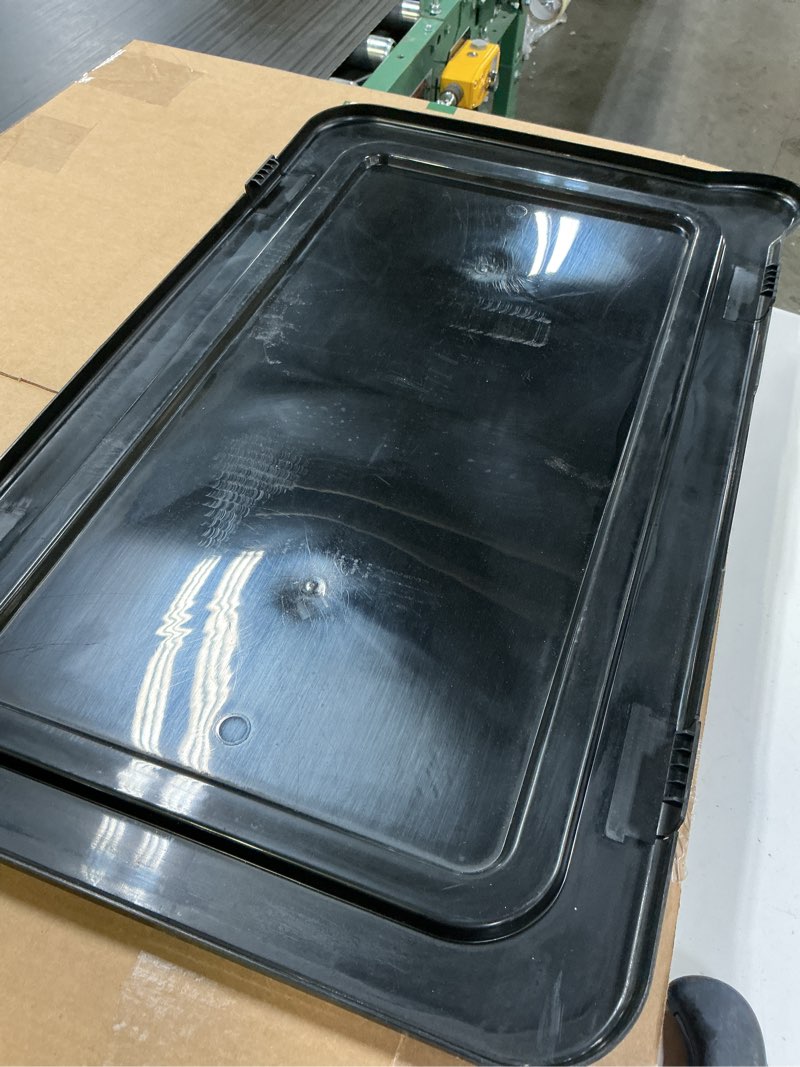 Condition photo showing As Is for dual roll-off 5 gallon bucket dual roll-off bucket lid
