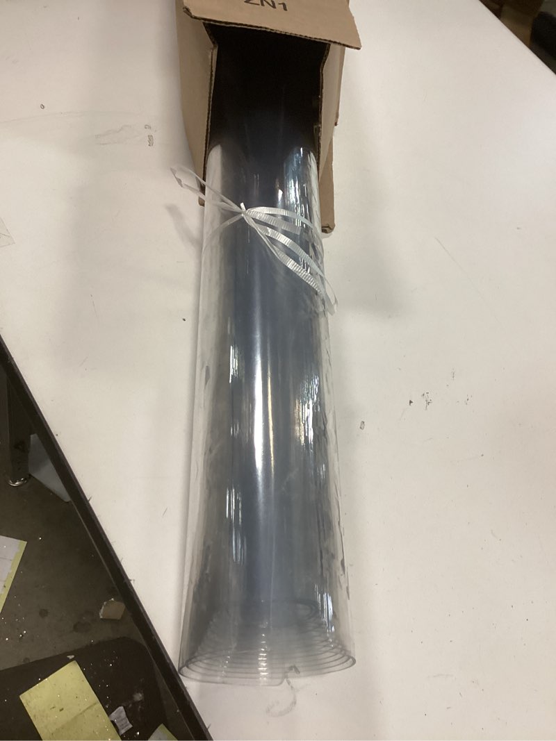 Condition photo showing As Is for RESILIA Premium Clear Floor Protector Mat – Heavy-Duty Plastic Vinyl Covering for Hardwood, Tile, or Laminate Floors, Table, or Desk –American Modern Pattern 27" x 6' Waterproof Roll, Made in USA 2'3" x 6' (Rectangular) Clear