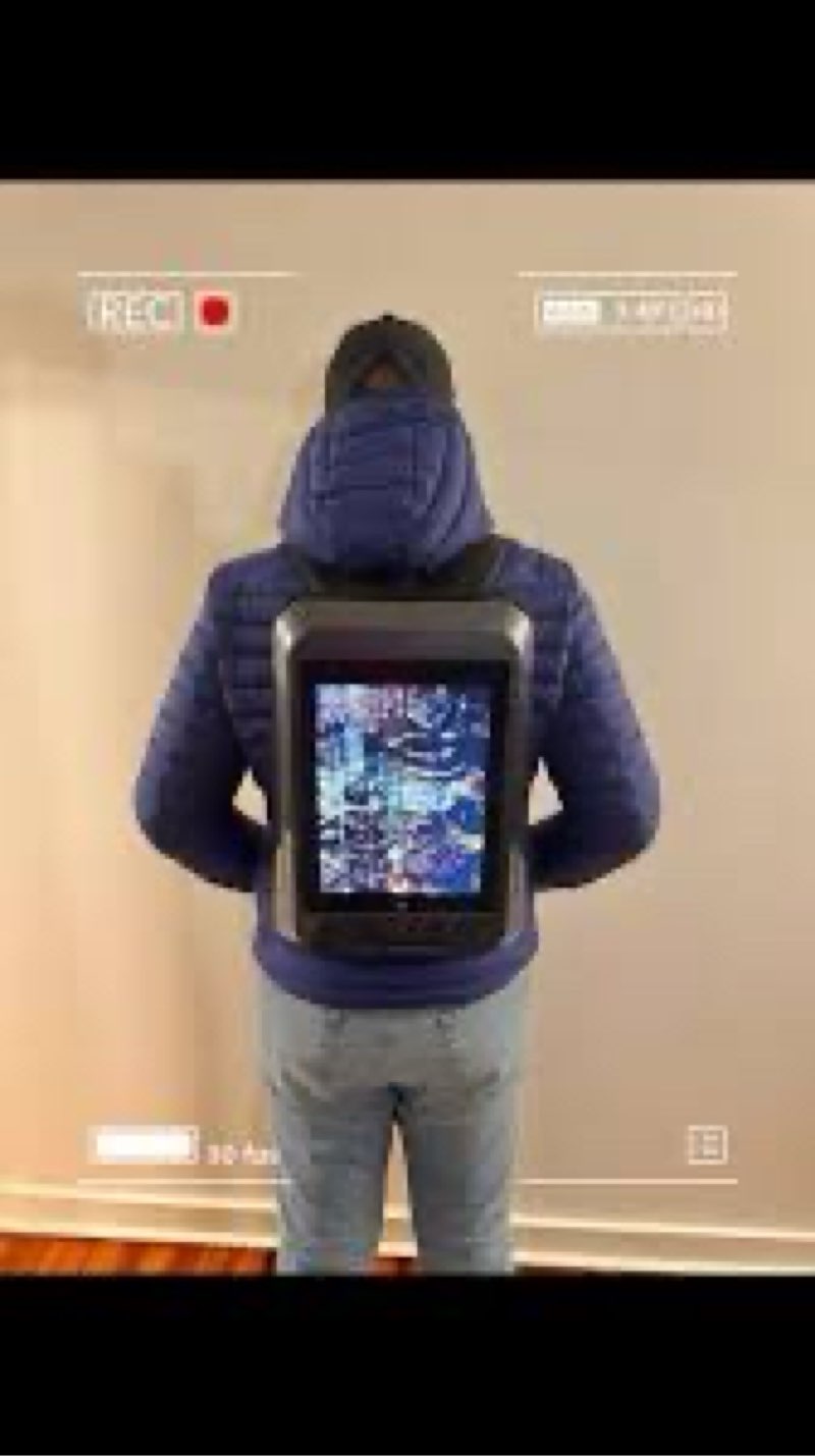 KT-Hudson Home 13.3 Inch LCD Backpack with Integrated Screen & Sound, LED Display Tech Backpack, Sma