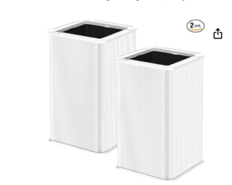 2 Pack 121 Replacement Filt-er, Compatible with Blue Pure 121 A-ir Purifi-er, HEPA H13 Particle, and Activated Carbon Filt-er