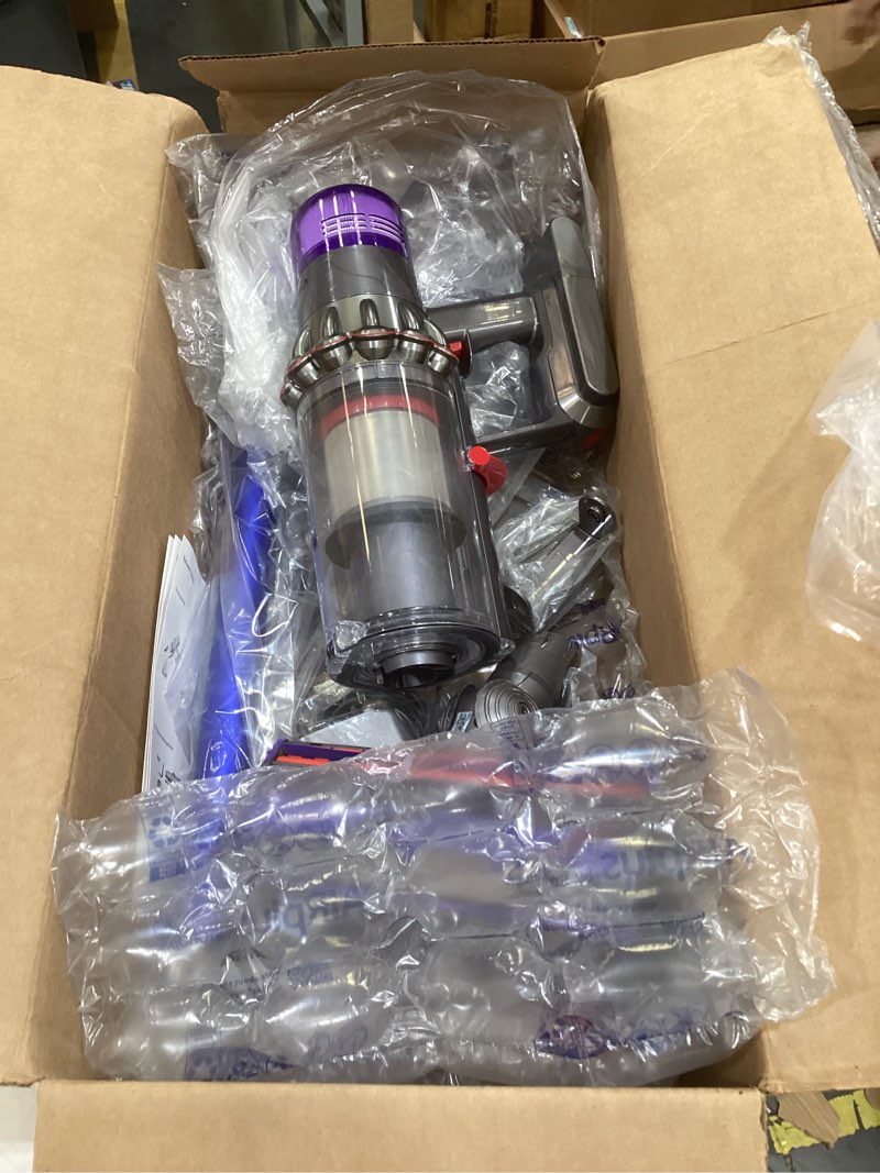 Condition photo showing As Is for dyson v11 origin cordless vacuum, 185aw, 3 power modes, up to 60 minutes,² deep cleans hard floors and carpets, detangles pet hair, converts to handheld