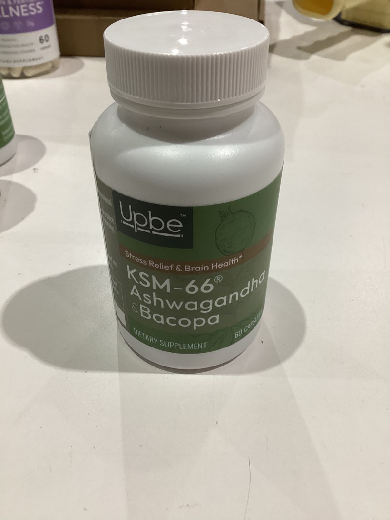 Condition photo showing New/Like New for Ashwagandha Supplements for Women & Men - KSM-66® with Bacopa & Milk Thistle, 60 Vegan Capsules - Stress Relief, Mood, Cortisol Support, Extra Strength Ashwagandha Capsules 1